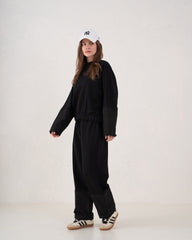 Contrast Panel Wide Sleeve Sweatshirt