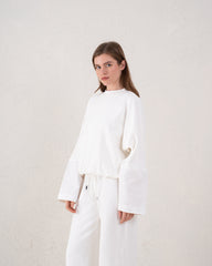 Contrast Panel Wide Sleeve Sweatshirt