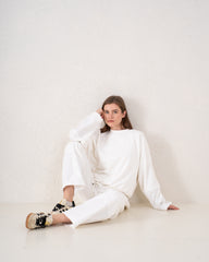 Contrast Panel Wide Sleeve Sweatshirt