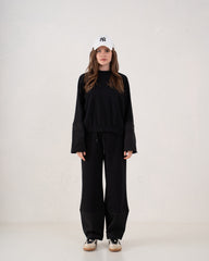 Contrast Panel Wide Sleeve Sweatshirt