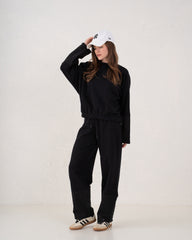 Contrast Panel Wide Sleeve Sweatshirt