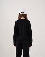 Contrast Panel Wide Sleeve Sweatshirt
