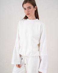 Contrast Panel Wide Sleeve Sweatshirt