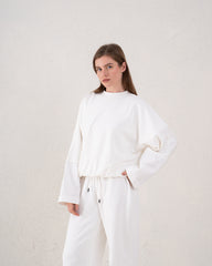 Contrast Panel Wide Sleeve Sweatshirt