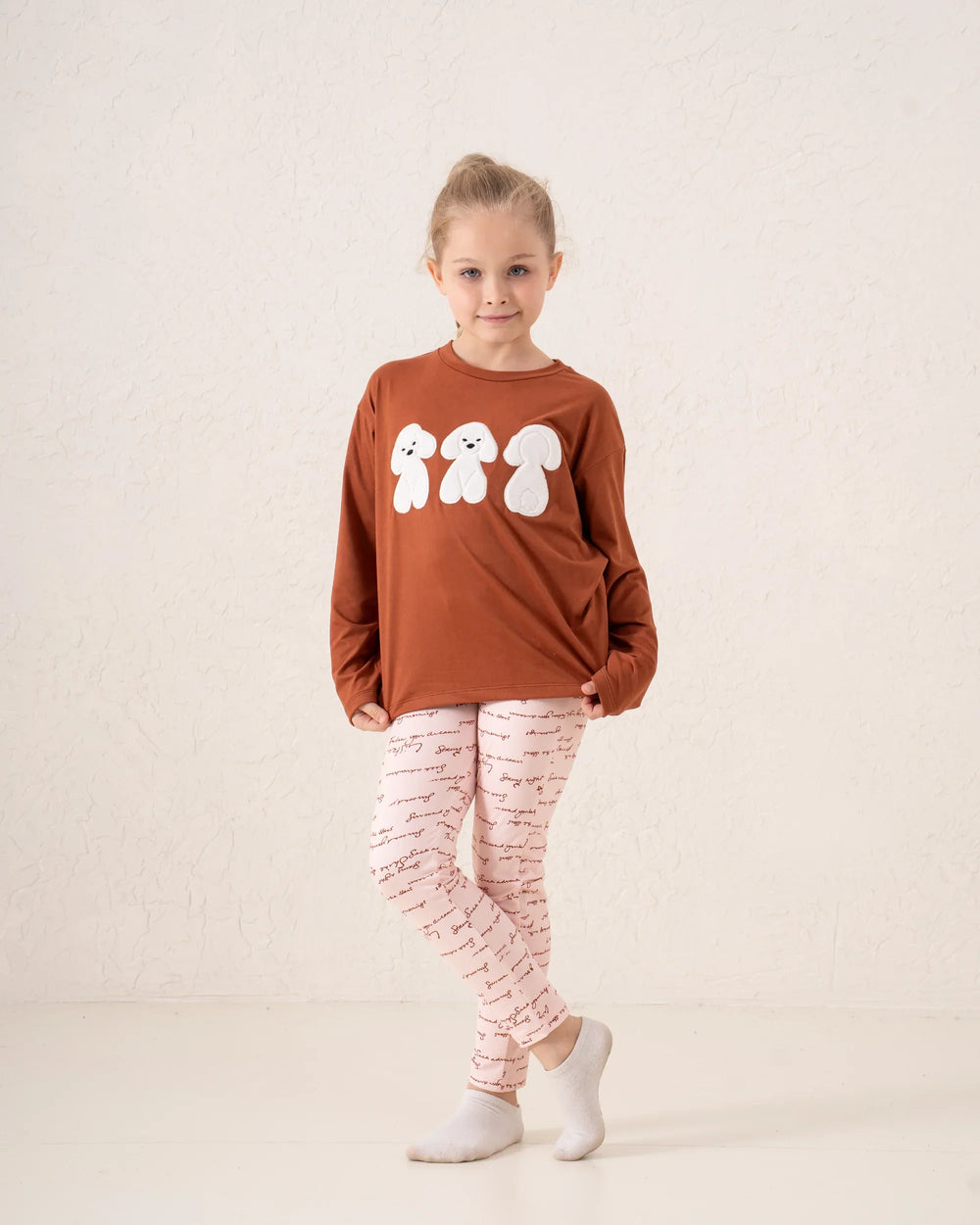 Cozy Puppy Print Pajama Set - Venti