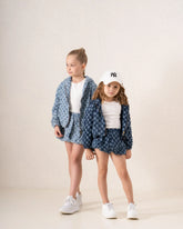 Textured Denim Bomber Jacket - Venti