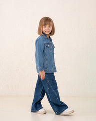 Girl studded denim jacket