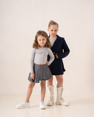 Striped Pleated Mini Skirt