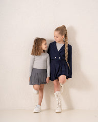 Striped Pleated Mini Skirt