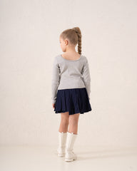 Striped Pleated Mini Skirt