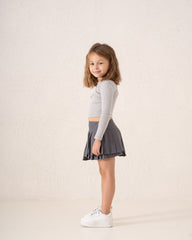 Striped Pleated Mini Skirt