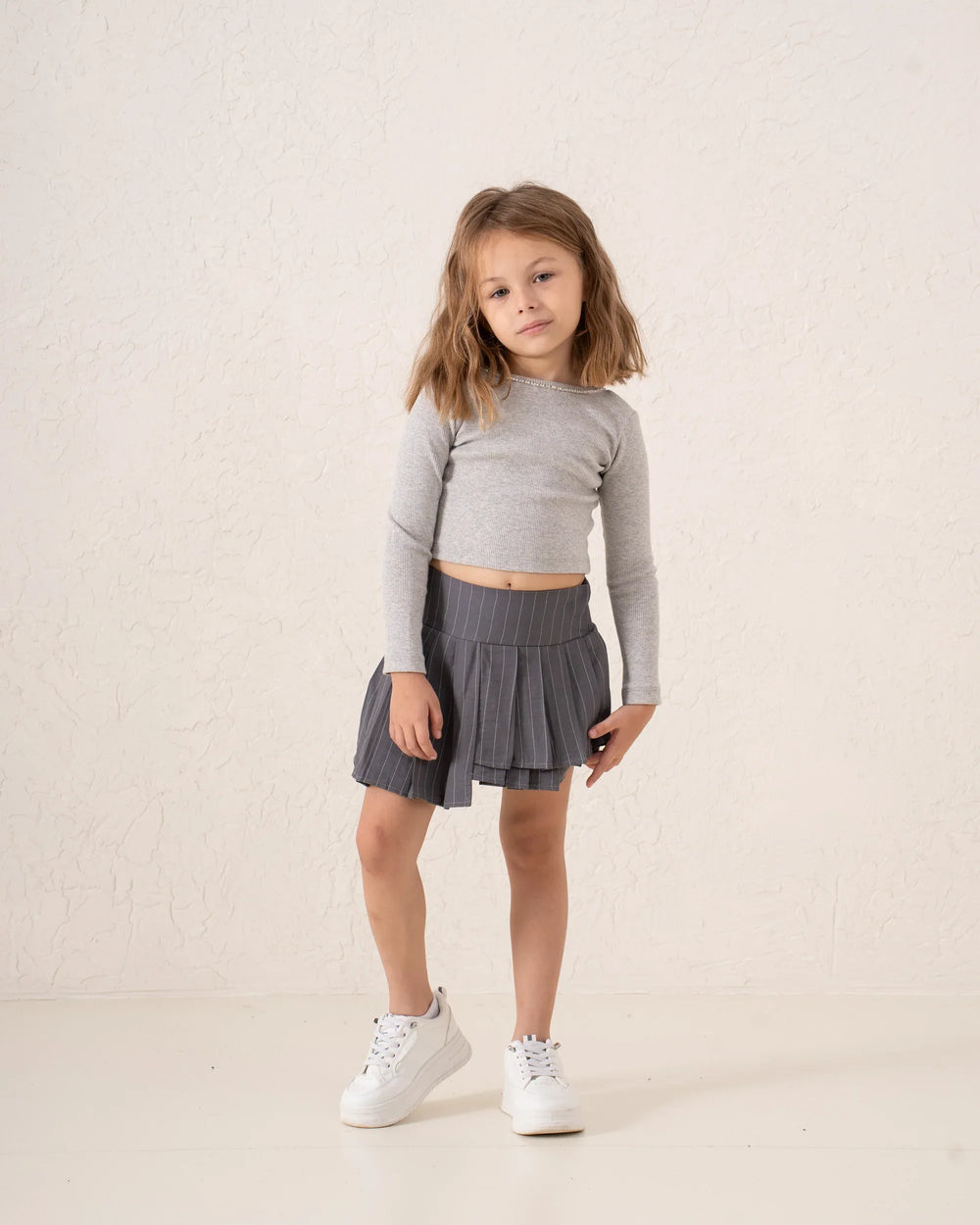 Striped Pleated Mini Skirt - Venti