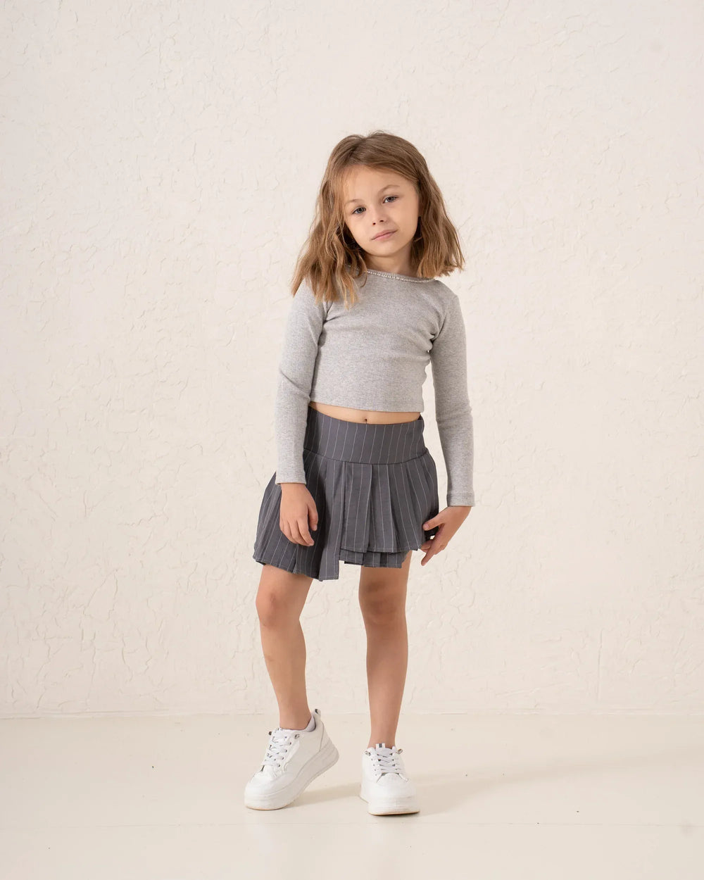 Striped Pleated Mini Skirt - Venti