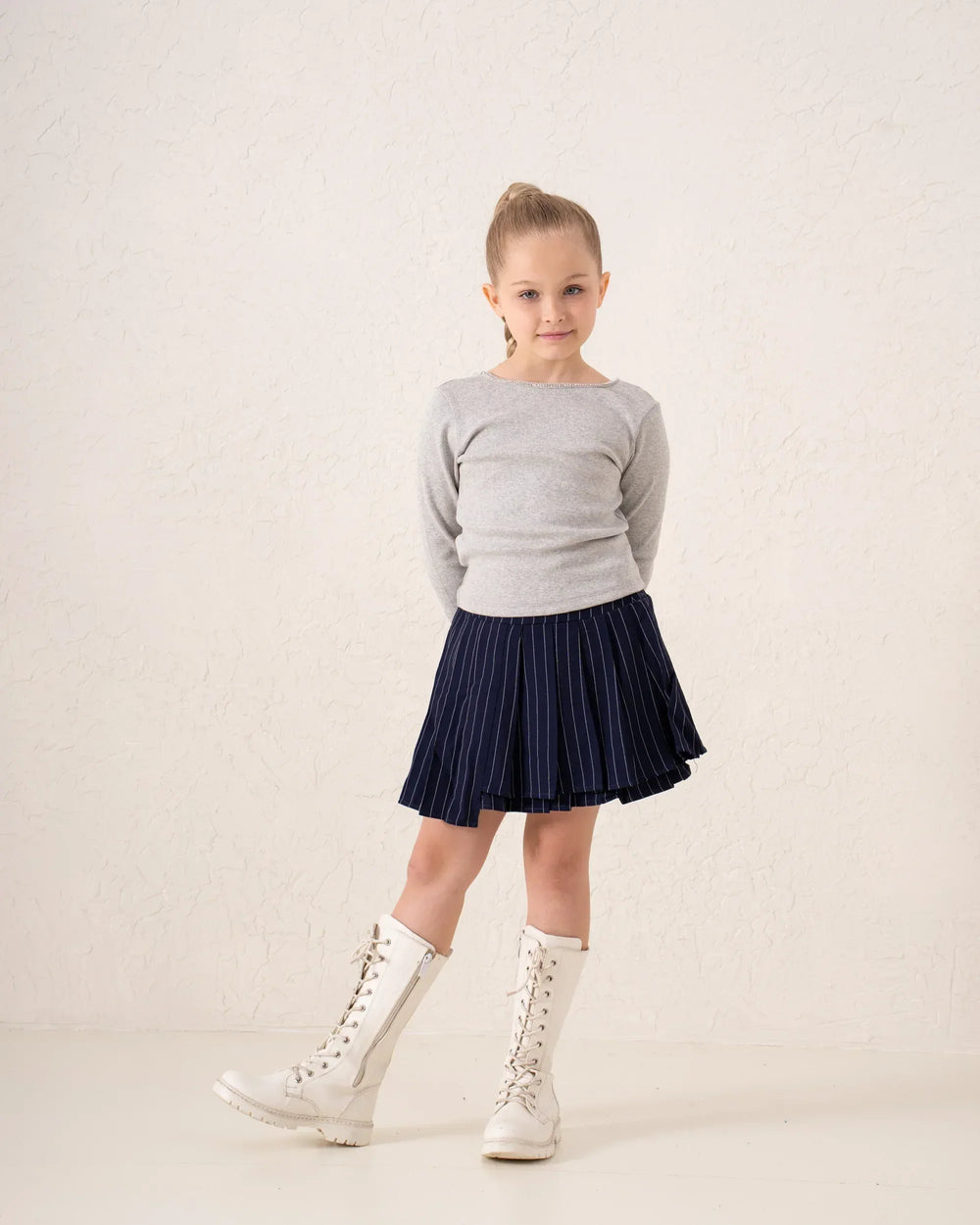 Striped Pleated Mini Skirt - Venti