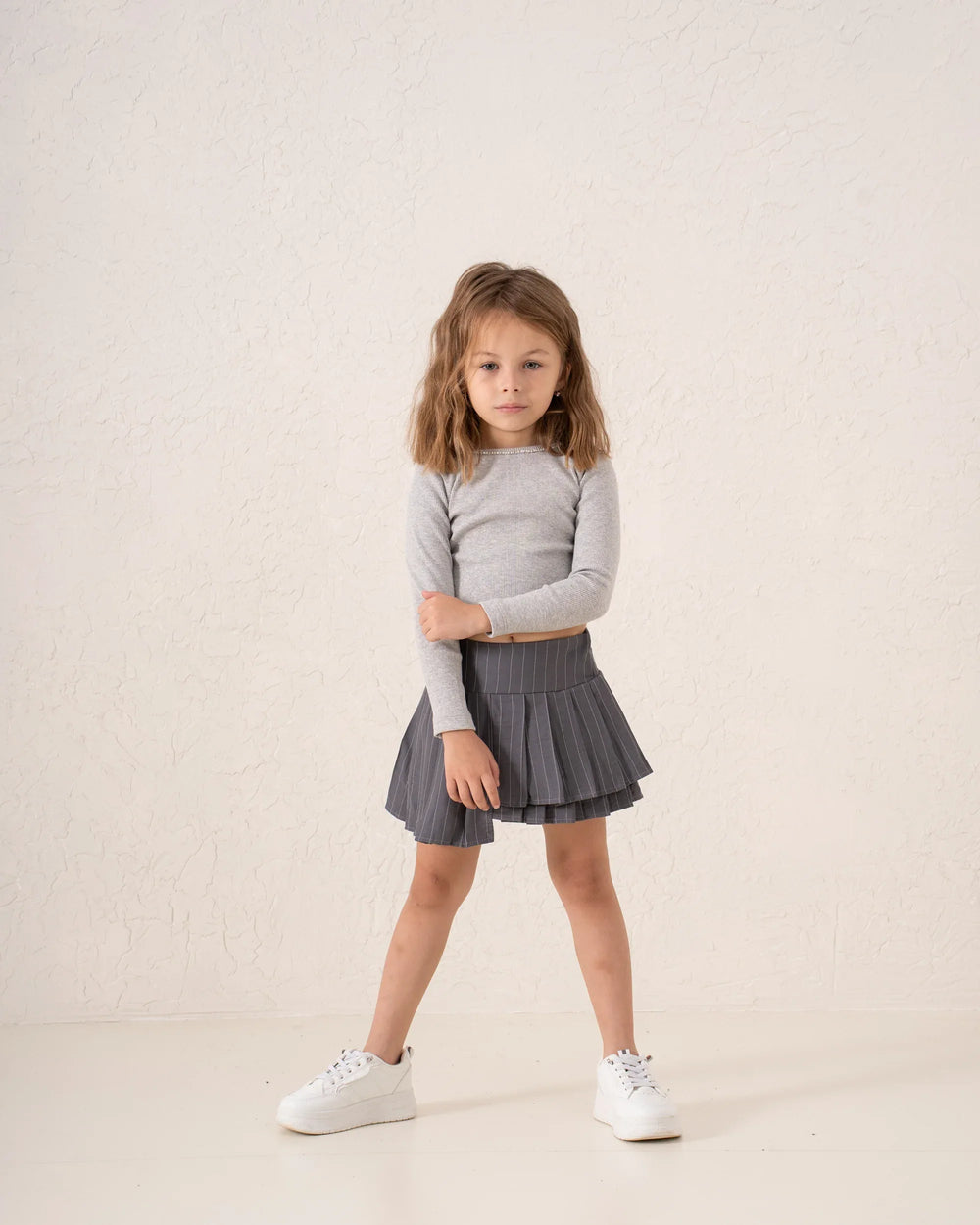 Striped Pleated Mini Skirt - Venti