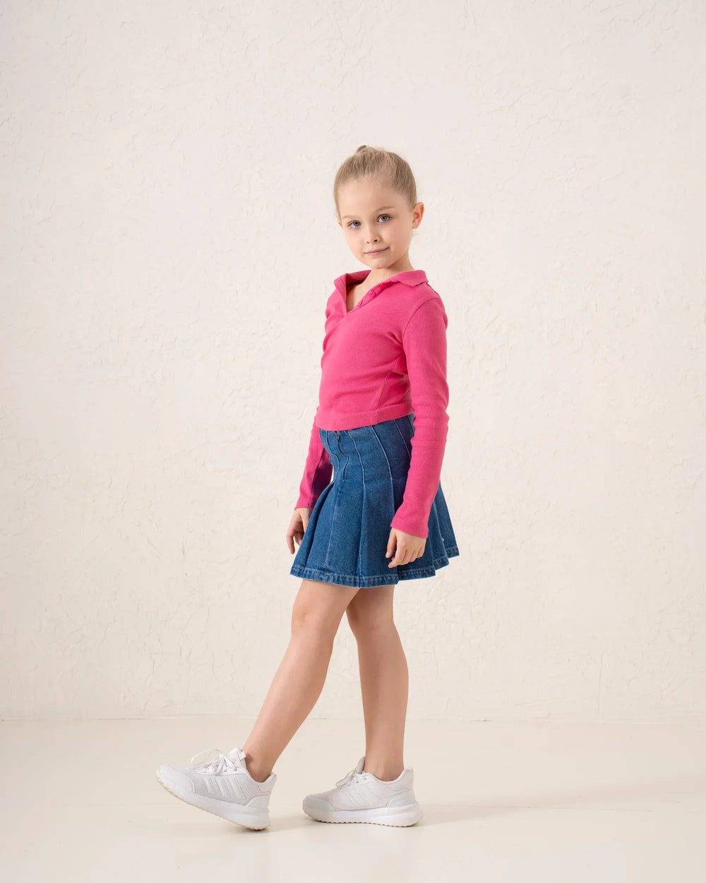 Pleated Denim Mini Skirt - Venti