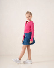 Pleated Denim Mini Skirt - Venti