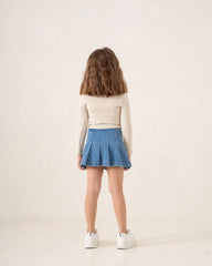 Pleated Denim Mini Skirt - Venti