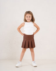 Leather Pleated Skirt