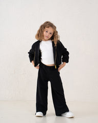 Front Slit Wide-Leg Pants
