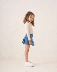 Ribbed Polo Long Sleeve Top