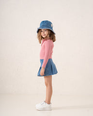 Ribbed Polo Long Sleeve Top