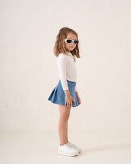 Ribbed Polo Long Sleeve Top