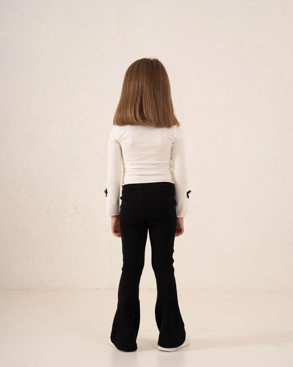 Contrast Bow Long-Sleeve Top - Venti