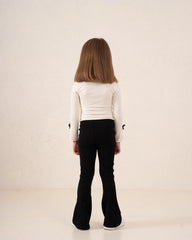 Contrast Bow Long-Sleeve Top - Venti