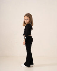 Contrast Bow Long-Sleeve Top - Venti