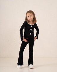 Contrast Bow Long-Sleeve Top - Venti