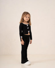 Contrast Bow Long-Sleeve Top - Venti