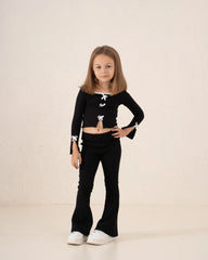 Contrast Bow Long-Sleeve Top - Venti