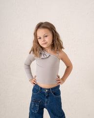One Shoulder Bow Detail Top