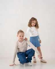 Embroidered Floral Ribbed Top - Venti