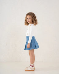 Embroidered Floral Ribbed Top - Venti