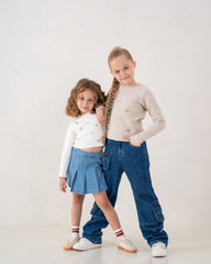 Embroidered Floral Ribbed Top