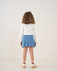 Embroidered Floral Ribbed Top - Venti