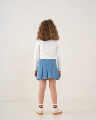 Embroidered Floral Ribbed Top - Venti