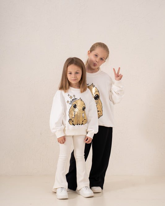 Foil Stitch Graphic Sweatshirt