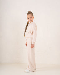 Soft Ribbed Hooded Top