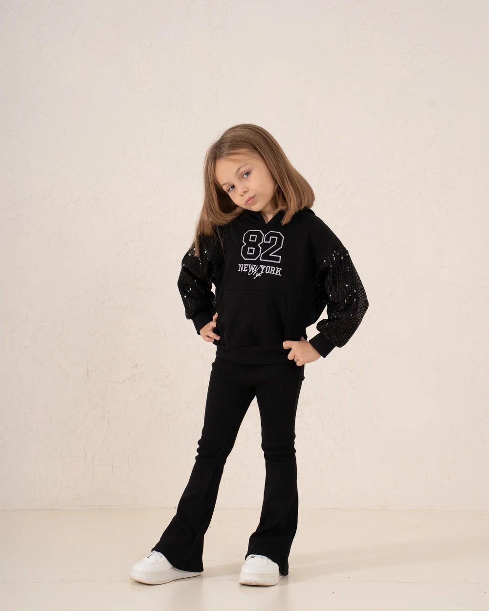 Sequin Sleeve Graphic Hoodie - Venti