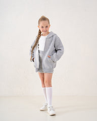 Embellished Bow Zip Hoodie