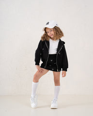 Embellished Bow Zip Hoodie