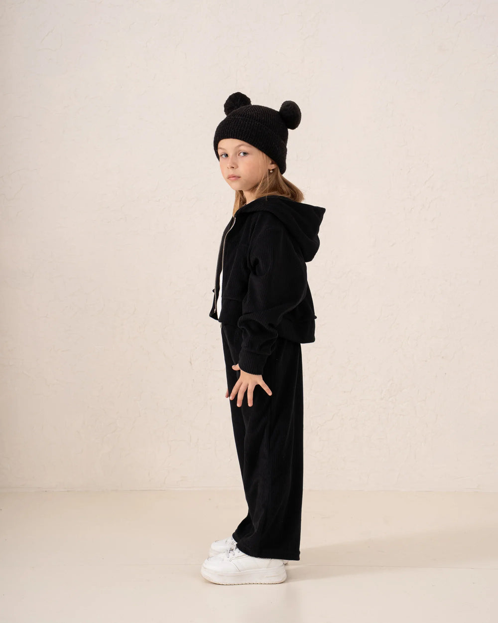 Cropped Zip Corduroy Hoodie - Venti