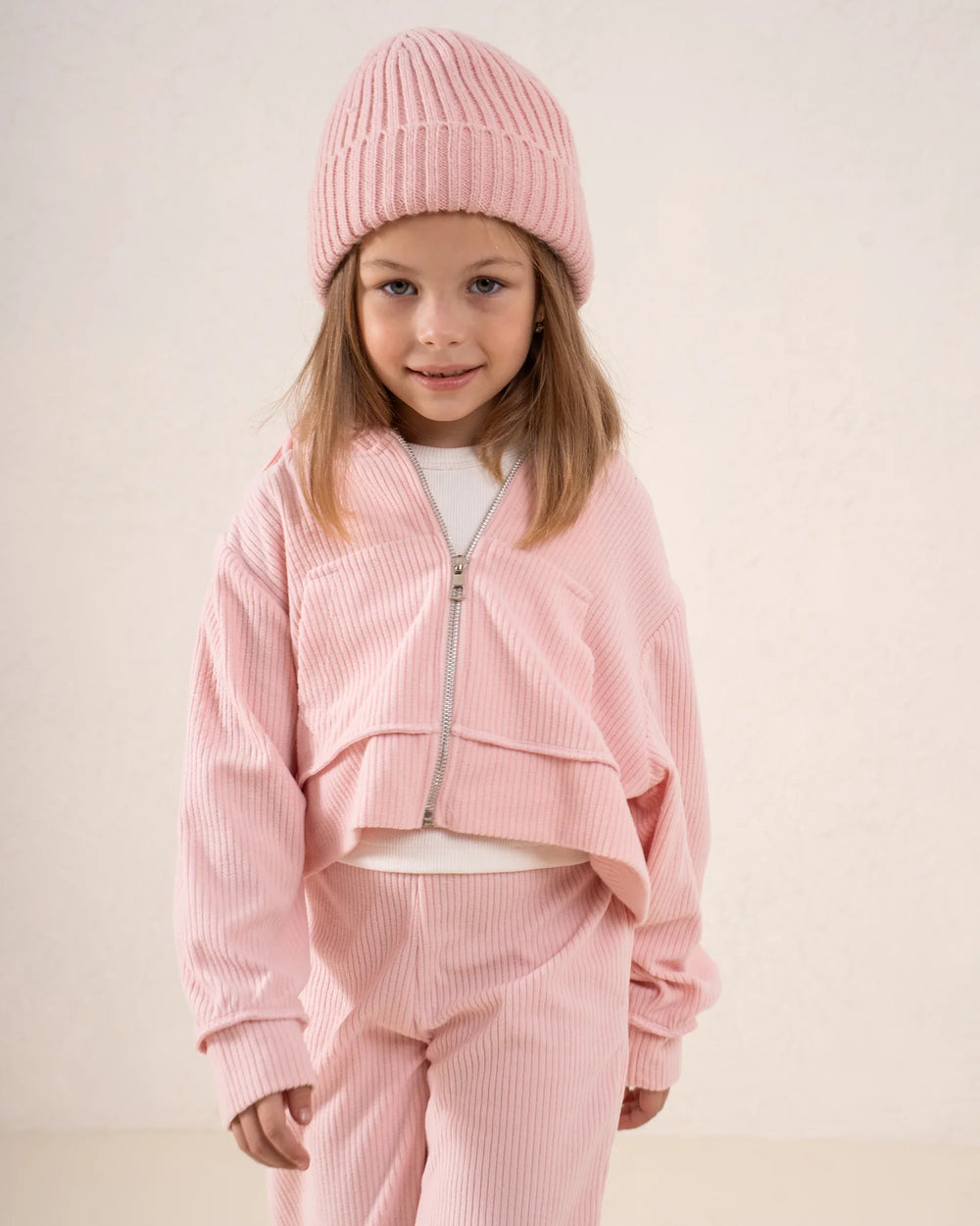 Cropped Zip Corduroy Hoodie - Venti