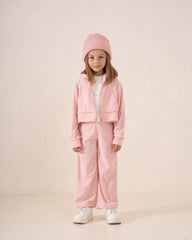 Cropped Zip Corduroy Hoodie