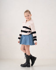 Striped Collar Knit Sweater