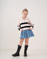 Striped Collar Knit Sweater