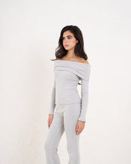 Off-Shoulder Ribbed Top